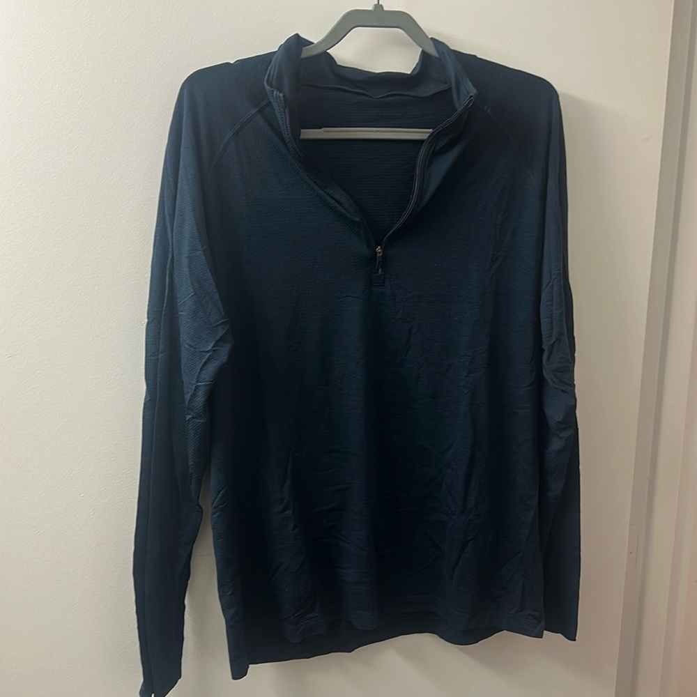 Lululemon Men’s Metal Vent Tech Half Zip, Navy, XL